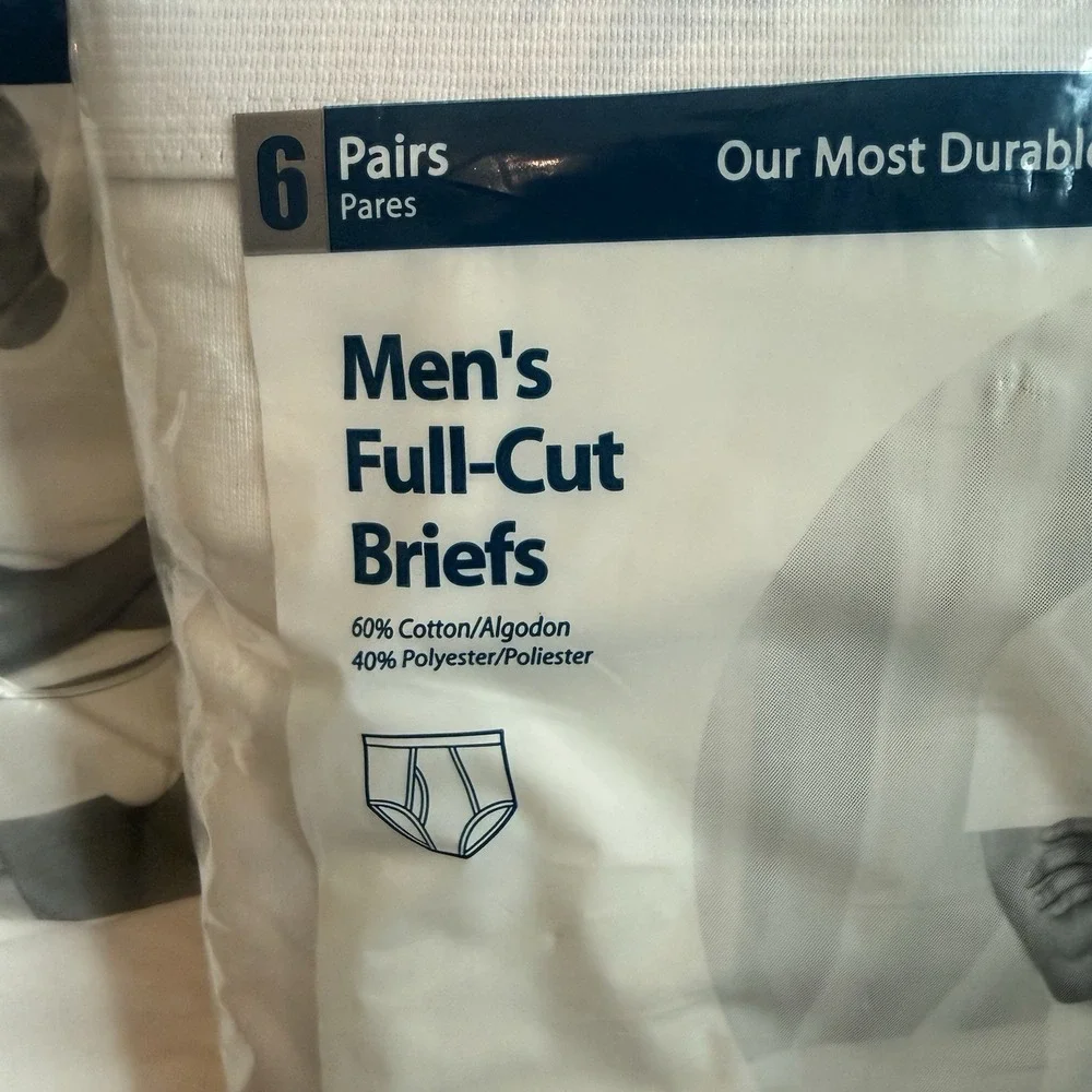 Vintage Towncraft JCPenney Men's Full-Cut Briefs Size 38 (6 Pack x 2) White New
